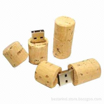 Soft Cork USB Flash Drive in Wine Stopper Shape, Full Capacity, Used as Gift for Promotions